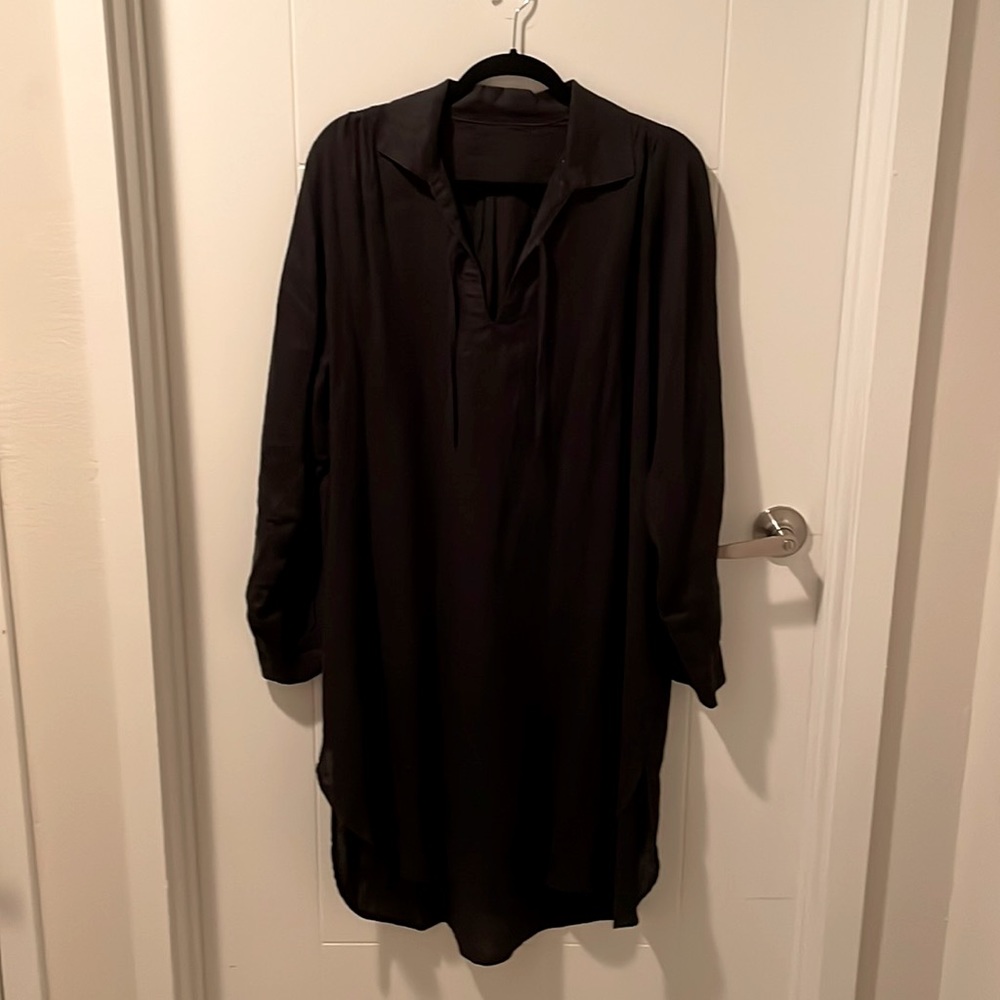 Flax 100% Linen Black Tunic Dress